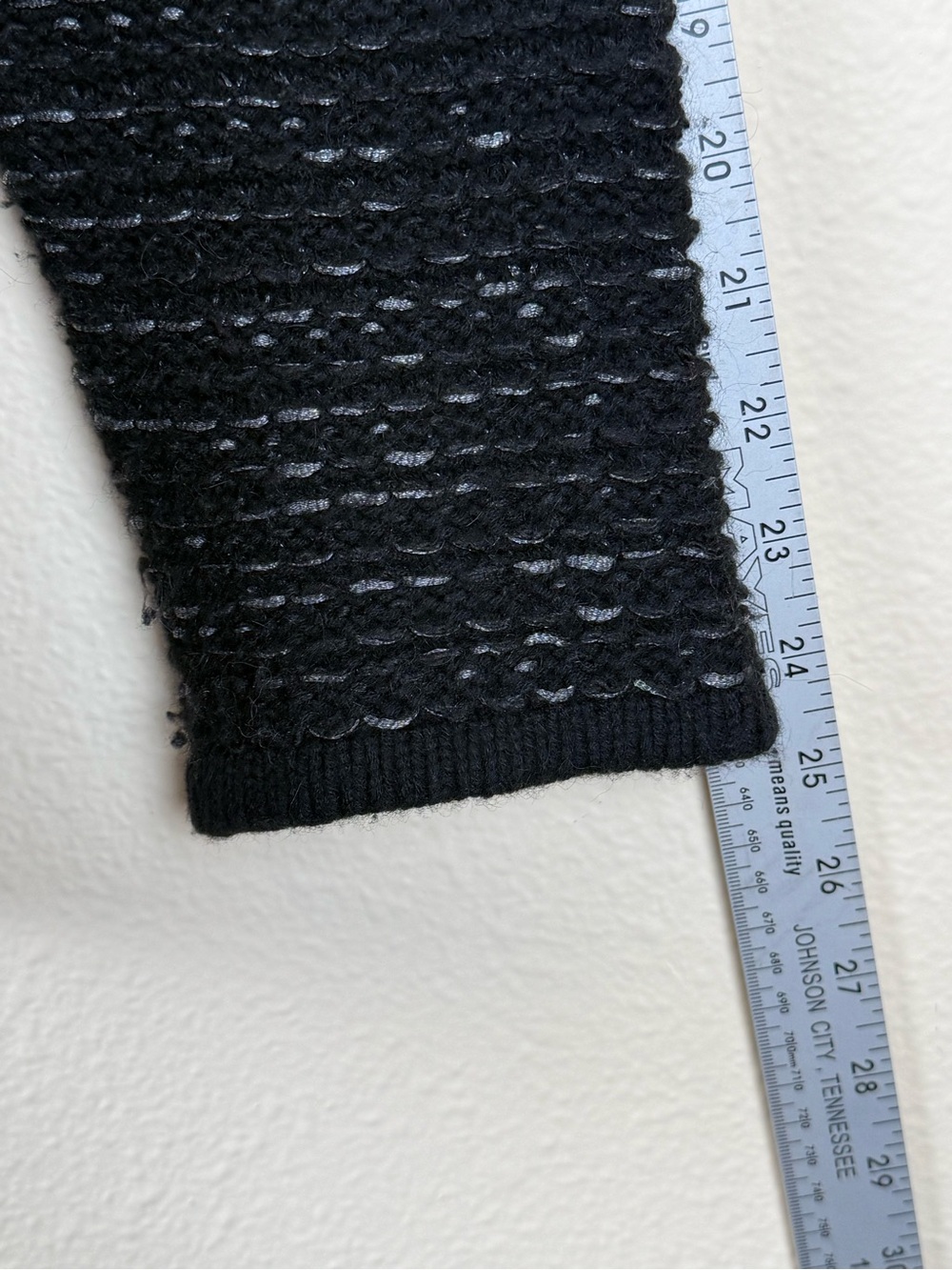 Hugo Boss wool mohair knitted sweater cardigan medium black silver - Picture 10 of 15